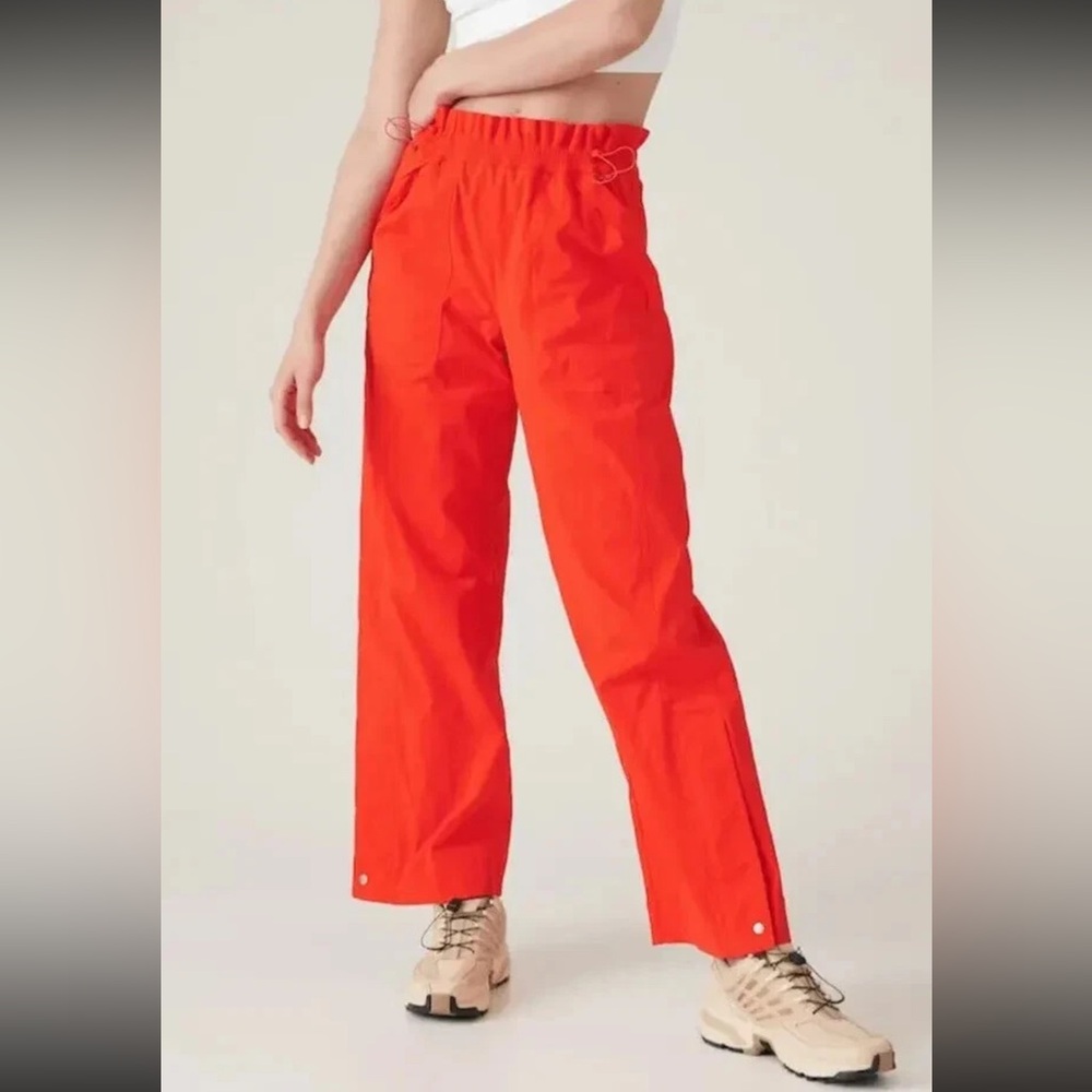 Athleta Trekkie Parachute Pants Size 8 Vermilion Orange #533487